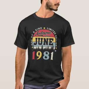 T-shirt Magnifique Depuis Juin 1981 Vintage Anniversaire R