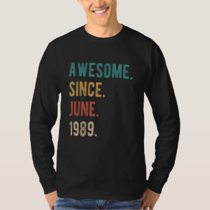 T-shirt Magnifique depuis juin 1989 33 ans Anniversaire 33