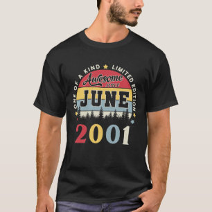 T-shirt Magnifique Depuis Juin 2001 Vintage Anniversaire R