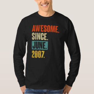 T-shirt Magnifique Depuis Juin 2007 15 Ans 15 Ans