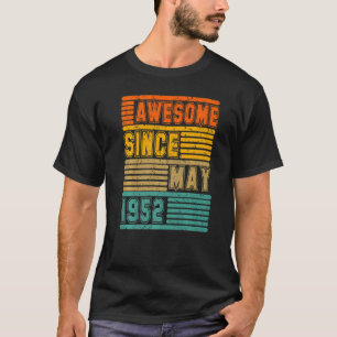 T-shirt Magnifique Depuis Mai 1952 Vintage 70ème Hommes Et