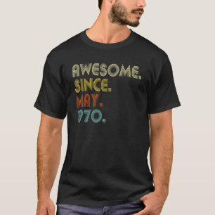 T-shirt Magnifique depuis mai 1970 52e anniversaire 52 ans