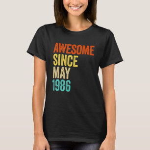 T-shirt Magnifique Depuis Mai 1986 Vintage 36ème Hommes Et