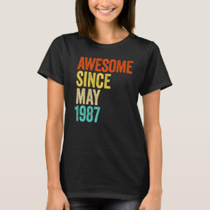 T-shirt Magnifique Depuis Mai 1987 Vintage 35E Hommes Et F