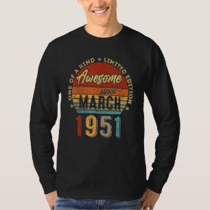 T-shirt Magnifique depuis mars 1951 Vintage 71e anniversai