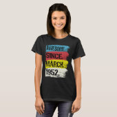 T-shirt Magnifique depuis mars 1952 71e anniversaire PIsce (Devant entier)