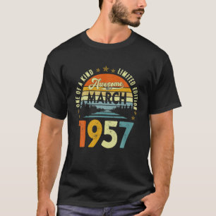 T-shirt Magnifique Depuis Mars 1957 Vintage 65E Anniversai
