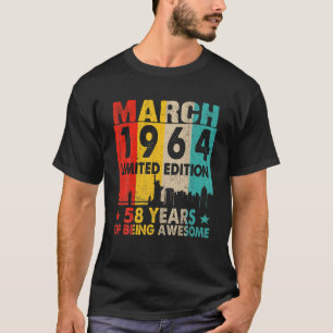 T-shirt Magnifique Depuis Mars 1964 58E Anniversaire Vinta