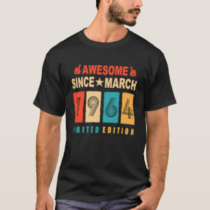 T-shirt Magnifique Depuis Mars 1964 59 Ans 59e Anniversair