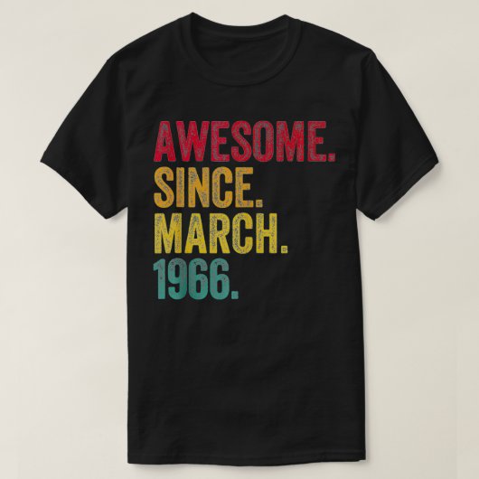 T-shirt Magnifique Depuis Mars 1966 58e Anniversaire Cadea (Design devant)