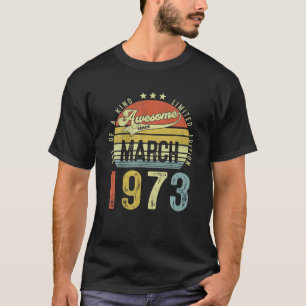 T-shirt Magnifique Depuis Mars 1973 Vintage 49E Anniversai