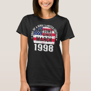 T-shirt Magnifique Depuis Mars 1998 Vintage 25 Ans USA