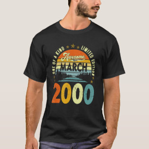 T-shirt Magnifique depuis mars 2000 Vintage 22e anniversai
