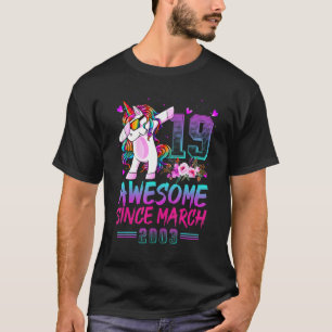 T-shirt Magnifique depuis mars 2003 Dabbing Unicorn 19th B
