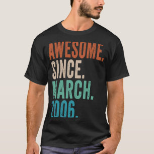 T-shirt Magnifique Depuis Mars 2006 17 Ans 17ème Anniversa
