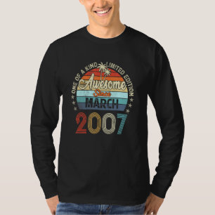 T-shirt Magnifique depuis mars 2007 Vintage 15e anniversai