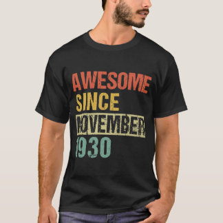 T-shirt Magnifique depuis novembre 1930 91e anniversaire T