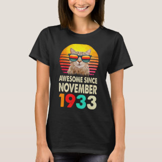 T-shirt Magnifique depuis novembre 1933 89e anniversaire C