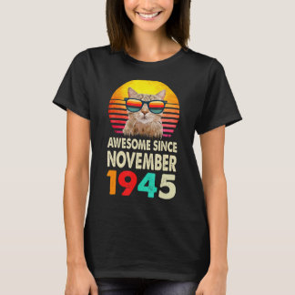 T-shirt Magnifique depuis novembre 1945 77e anniversaire C