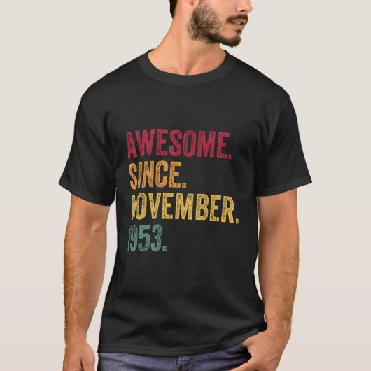 T-shirt Magnifique Depuis Novembre 1953 69Th 69 (Devant)