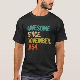 T-shirt Magnifique Depuis Novembre 1954 Cadeaux 68 Ans 68t