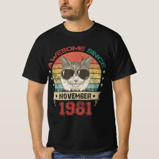 T-shirt Magnifique depuis novembre 1981 Amoureux des chats
