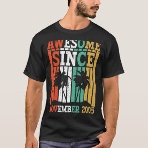 T-shirt Magnifique Depuis Novembre 2005 Anniversaire Vinta