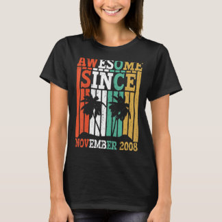 T-shirt Magnifique Depuis Novembre 2008 Anniversaire Vinta