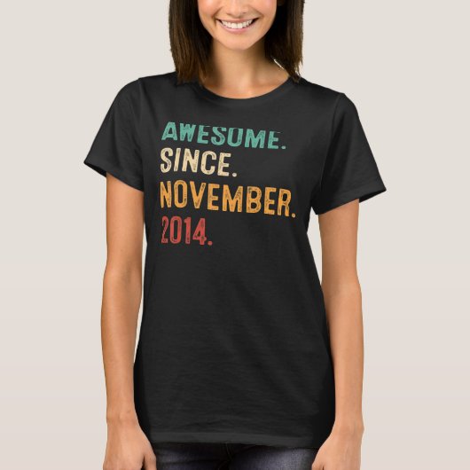 T-shirt Magnifique depuis novembre 2014 8e anniversaire 8  (Devant)