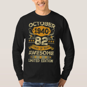 T-shirt Magnifique depuis octobre 1940 82 Ans 82e Naissanc