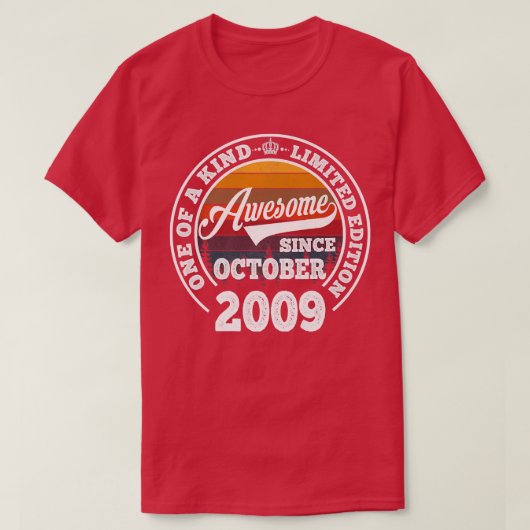 T-shirt Magnifique depuis octobre 2009 13e cadeau d'annive (Design devant)