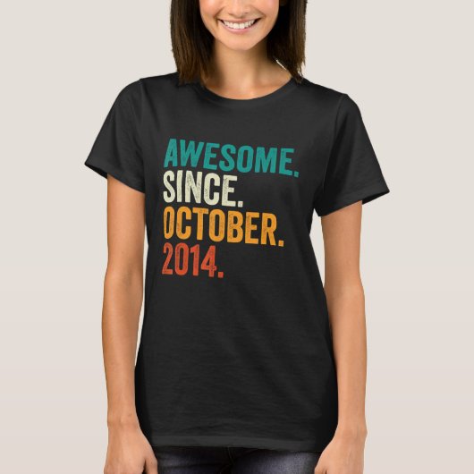 T-shirt Magnifique depuis octobre 2014 8e anniversaire 8 a (Devant)