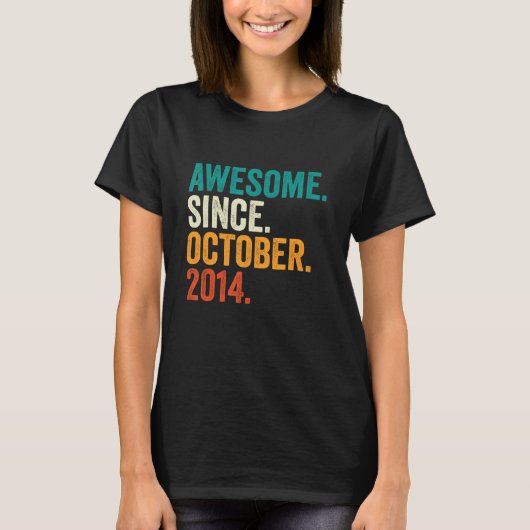 T-shirt Magnifique depuis octobre 2014 8e anniversaire 8 a (Devant)