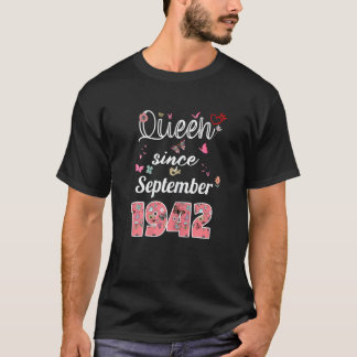 T-shirt Magnifique Depuis Septembre 1942 Fleurs 1942 Septe
