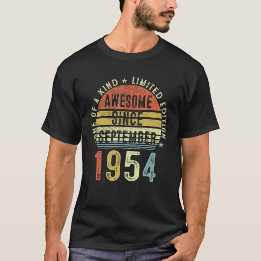 T-shirt Magnifique Depuis Septembre 1954 68 Ans 68th Bir (Devant)