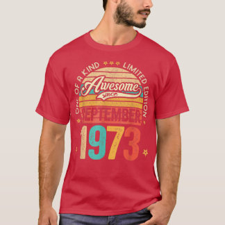 T-shirt Magnifique Depuis Septembre 1973 49 Ans 49ème Bir