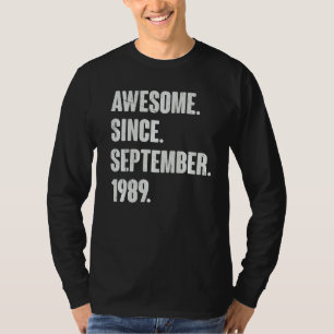 T-shirt Magnifique Depuis Septembre 1989 33 Ans 33ème Birt