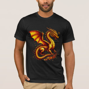 T-shirt Magnifique dragon doré aux écailles dorées