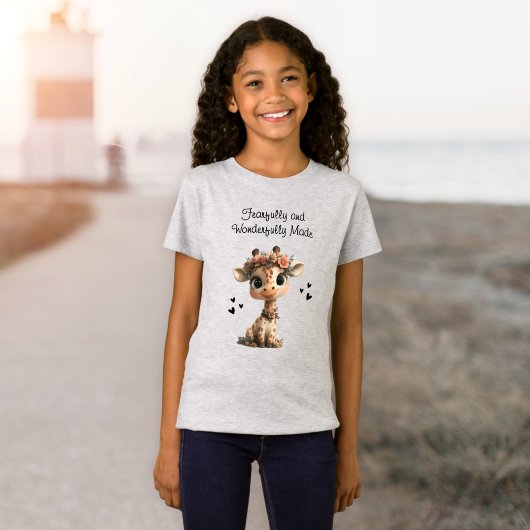 T-Shirt Magnifique fille Giraffe