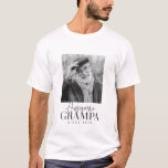 T-shirt Magnifique Grampa depuis 20XX Simple Photo Élégant<br><div class="desc">Ce design simple et moderne est composé d'une typographie serif et cursive et d'ajouter une photo personnalisée</div>