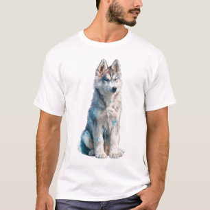 T-shirt Magnifique Husky aux Yeux Bleus Esprit Arctique Ho
