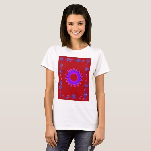 T-shirt Magnifique Inde extraordinaire Motif Mendi Art Des (Devant entier)