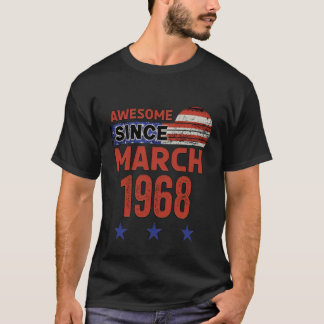 T-shirt Magnifique Mars 1968 Vintage Drapeau USA Classique