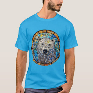 T-shirt Magnifique œuvre d'art en verre teinté d'ours pola