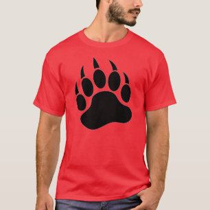 T-shirt Magnifique Patte d'Ours Gay Noir sur Rouge - Chemi