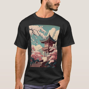T-shirt Magnifique Sakura cerisier fleur japonaise shrine 