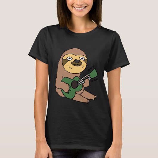 T-shirt Magnifique Sloth Jouer Guitare Artwork (Devant)