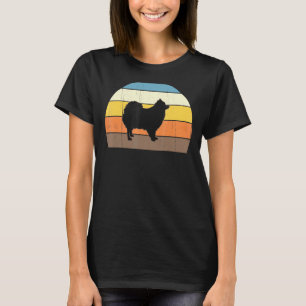 T-shirt Magnifiques Pomeranians Coucher de Soleil Rétro -