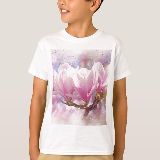 T-shirt Magnolia rose-pourpre en floraison - Fleur de prin (Devant)