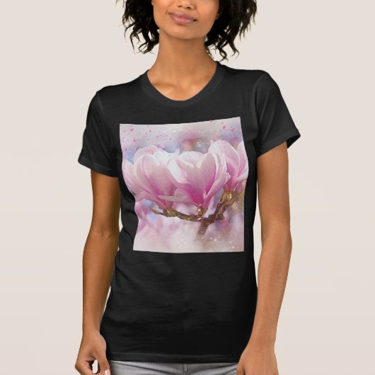 T-shirt Magnolia rose-pourpre en floraison - Fleur de prin (Devant)